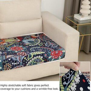 NEW Printed Sofa Cushion Covers for 2 Cushion Couch Stretch Water Resistant.